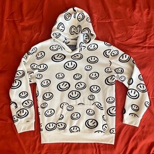 3/$10 Brooklyn Cloth Smiley Face Hoodie - White and Black